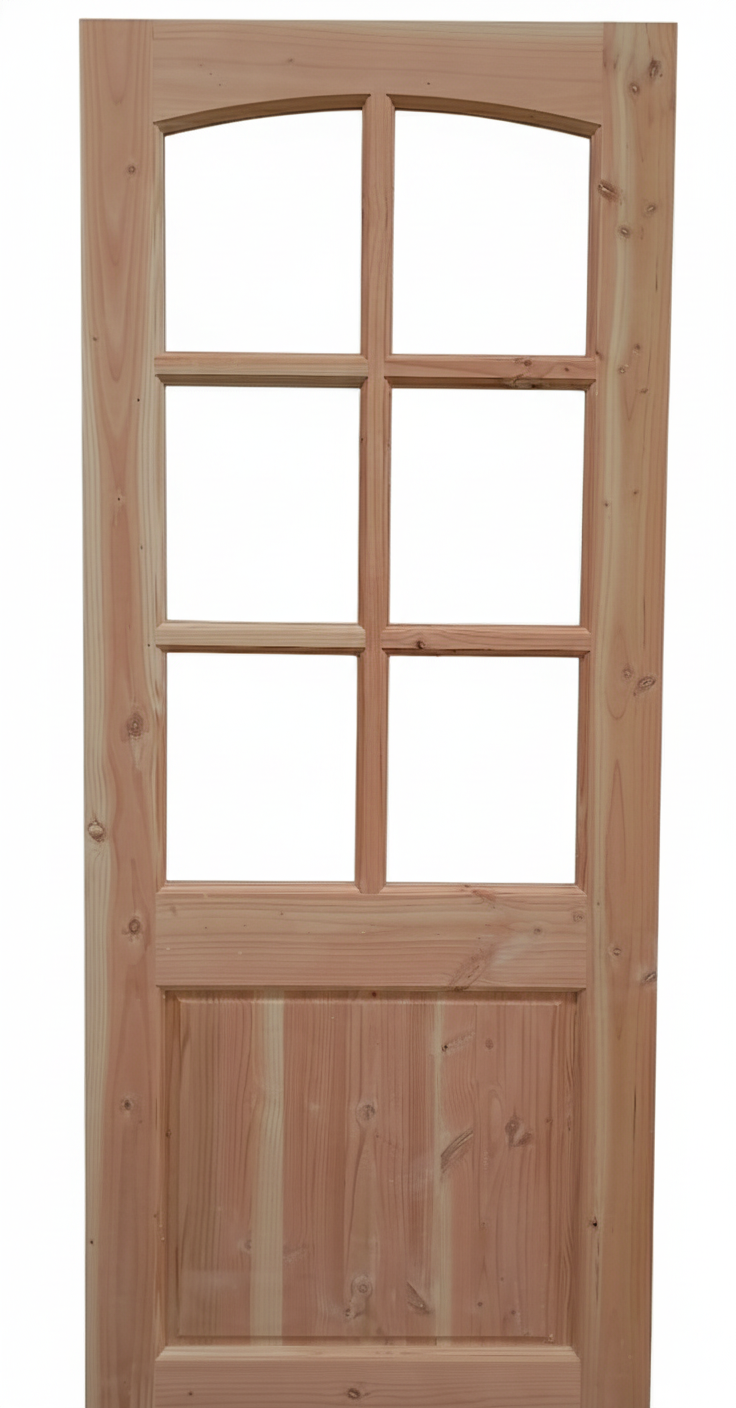 Puerta Victoria Pino Oregón 1/2 Cuerpo  6 Vidrios