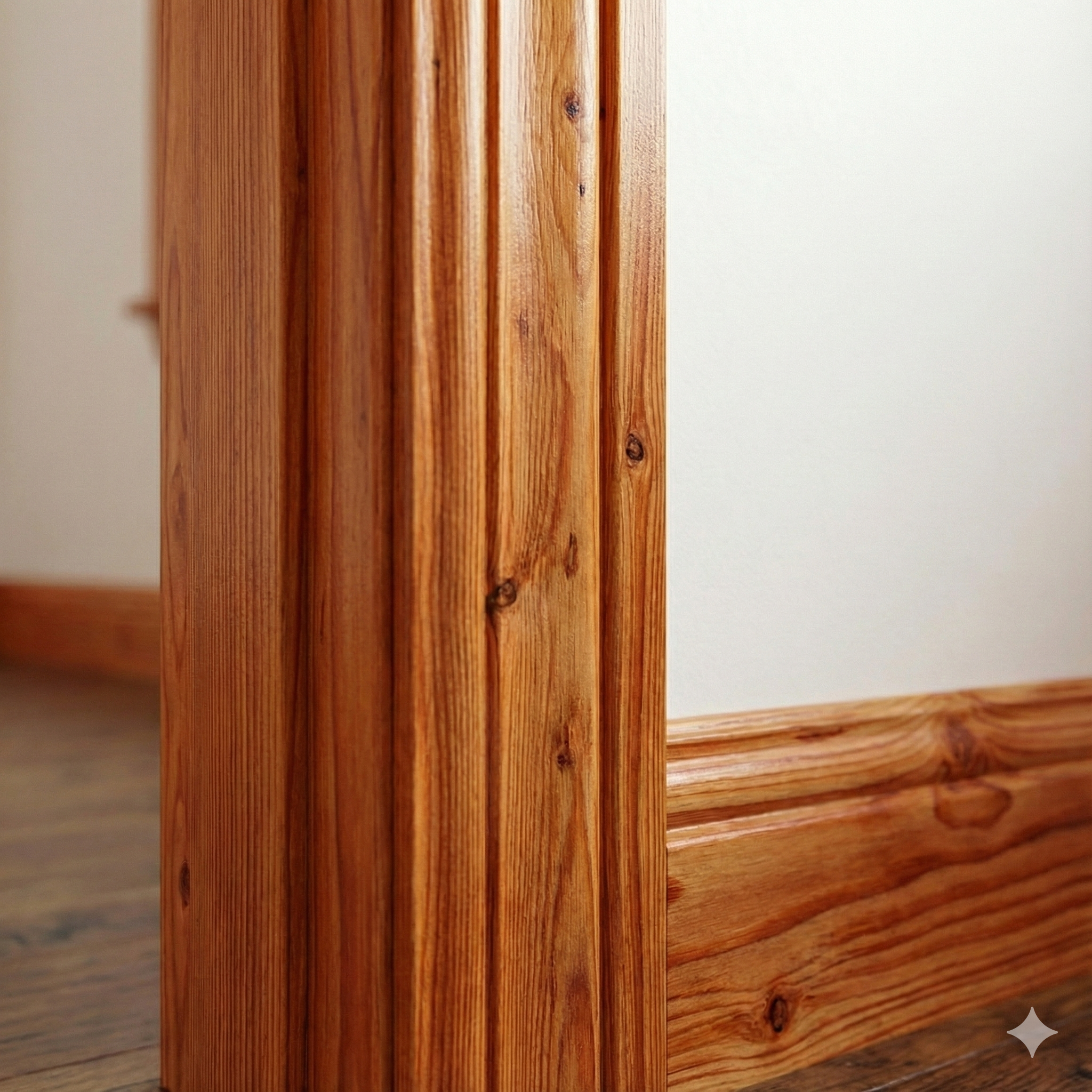 Molduras de pino oregon instaladas